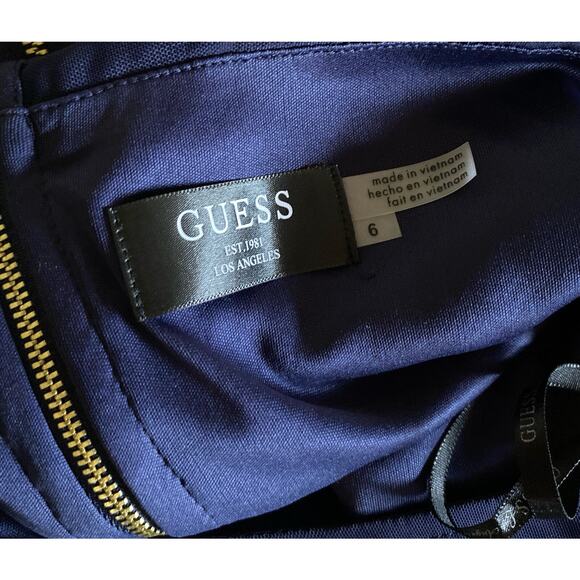 GUESS Los Angeles Womens Size 6 Blue Sleeveless Sheath Bodycon Cocktail Dress - Picture 10 of 10
